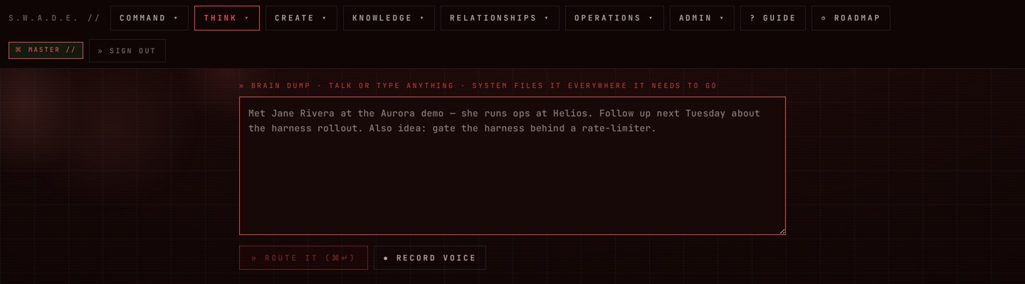 Brain dump capture screen
